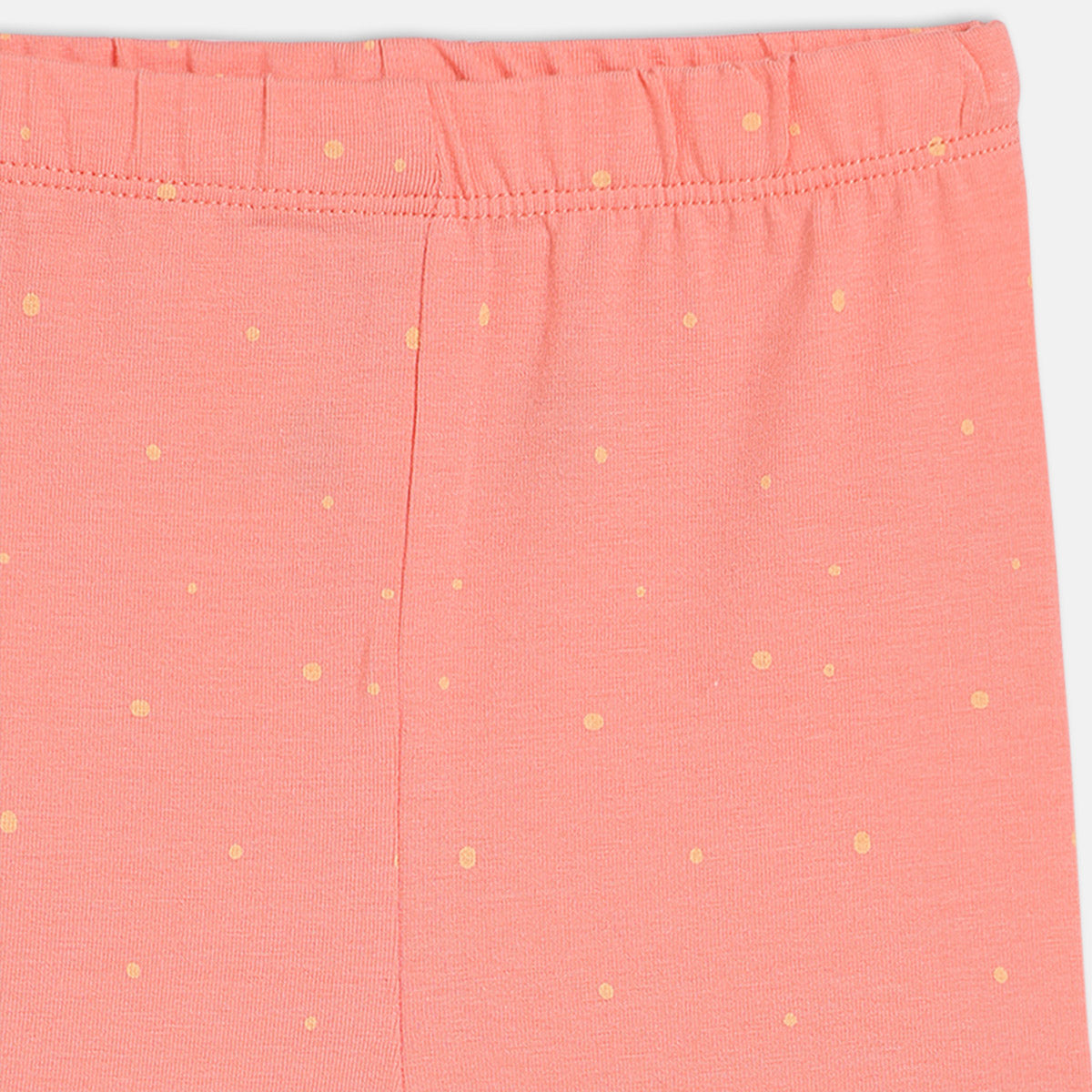 Girls Yellow/Peach Elasticated Full Length Leggings
