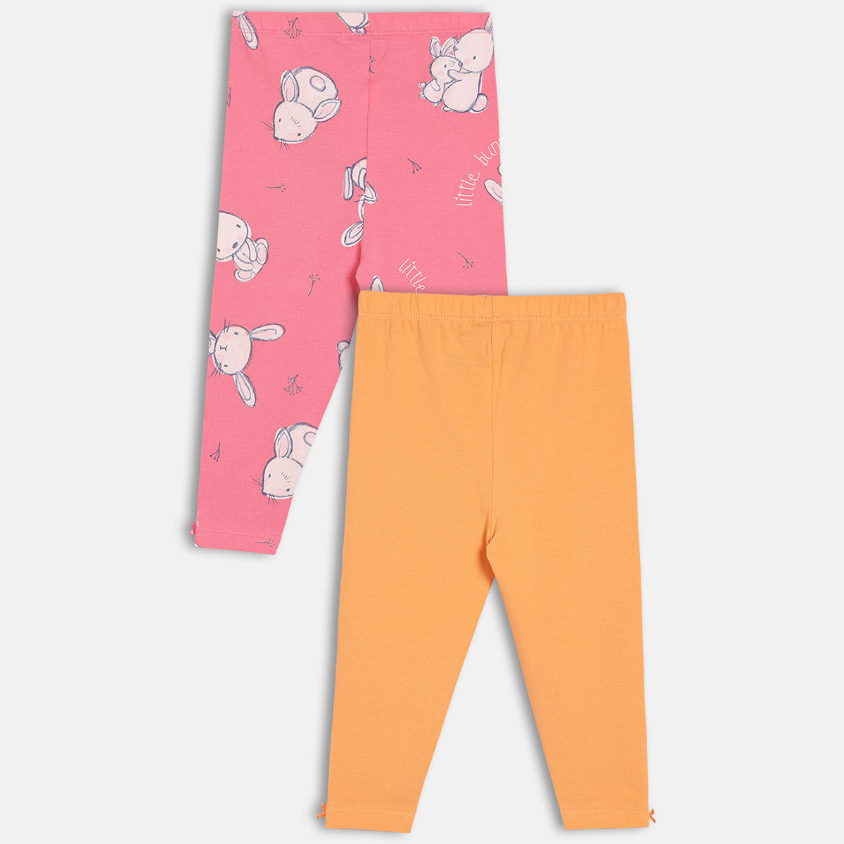 Girls Pink/Orange Elasticated Full Length Leggings