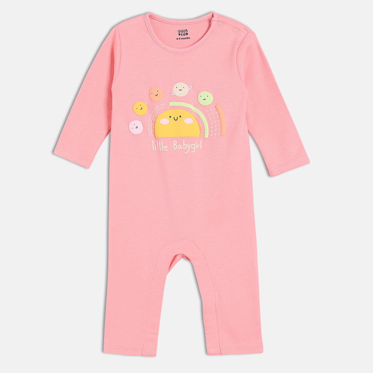 Girls Cotton Pack Of 2 Full Sleeves Clouds Printed Rompers - Multicolor