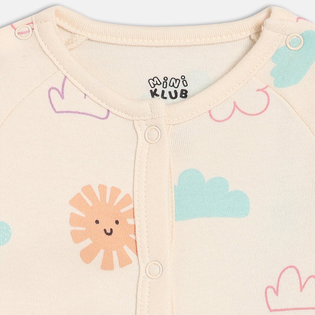 Multi/Pink Newborn Girls Round Neck Full Length Romper