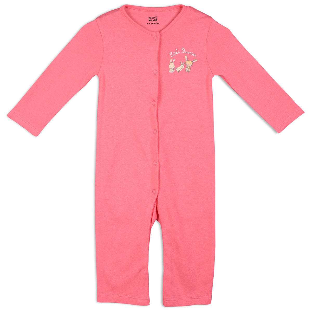 Blue/Pink Newborn Girls Round Neck Full Length Romper