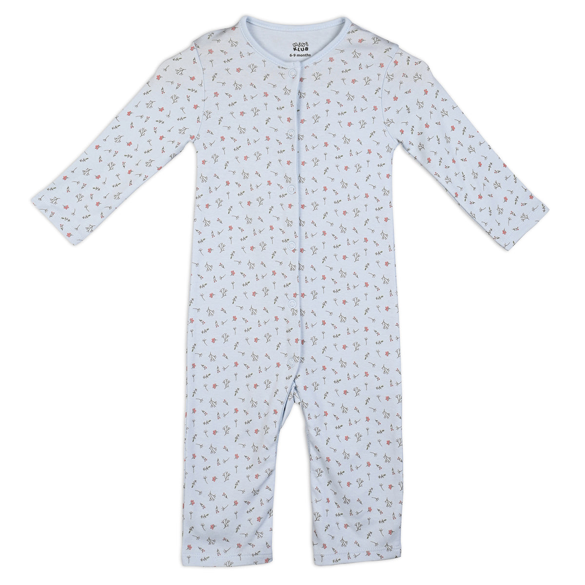 Blue/Pink Newborn Girls Round Neck Full Length Romper