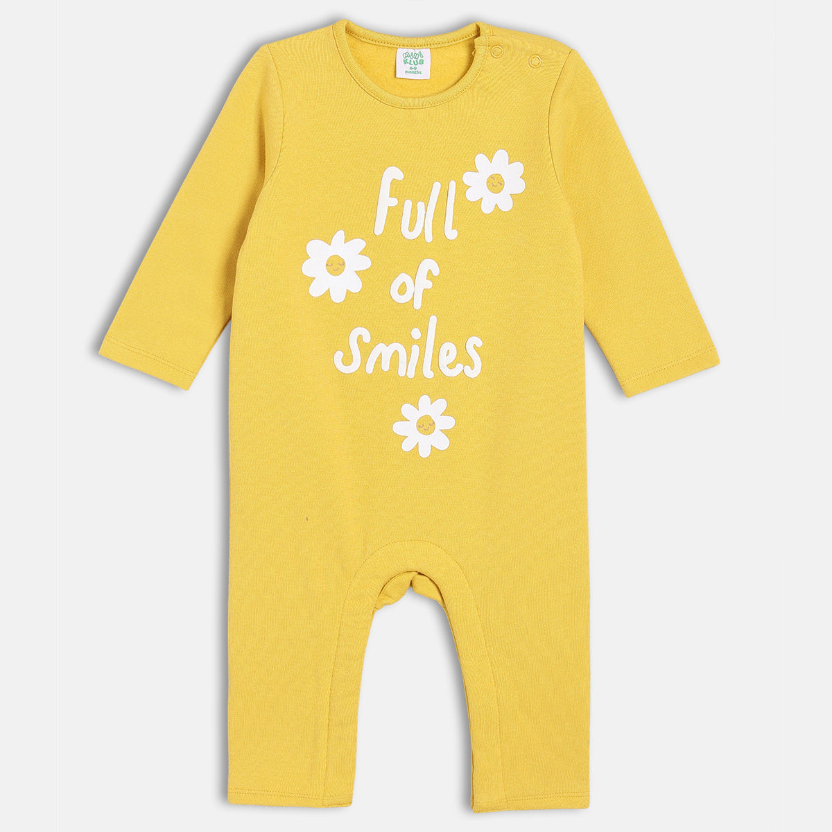 Peach/Yellow Newborn Girls Round Neck Full Length Romper
