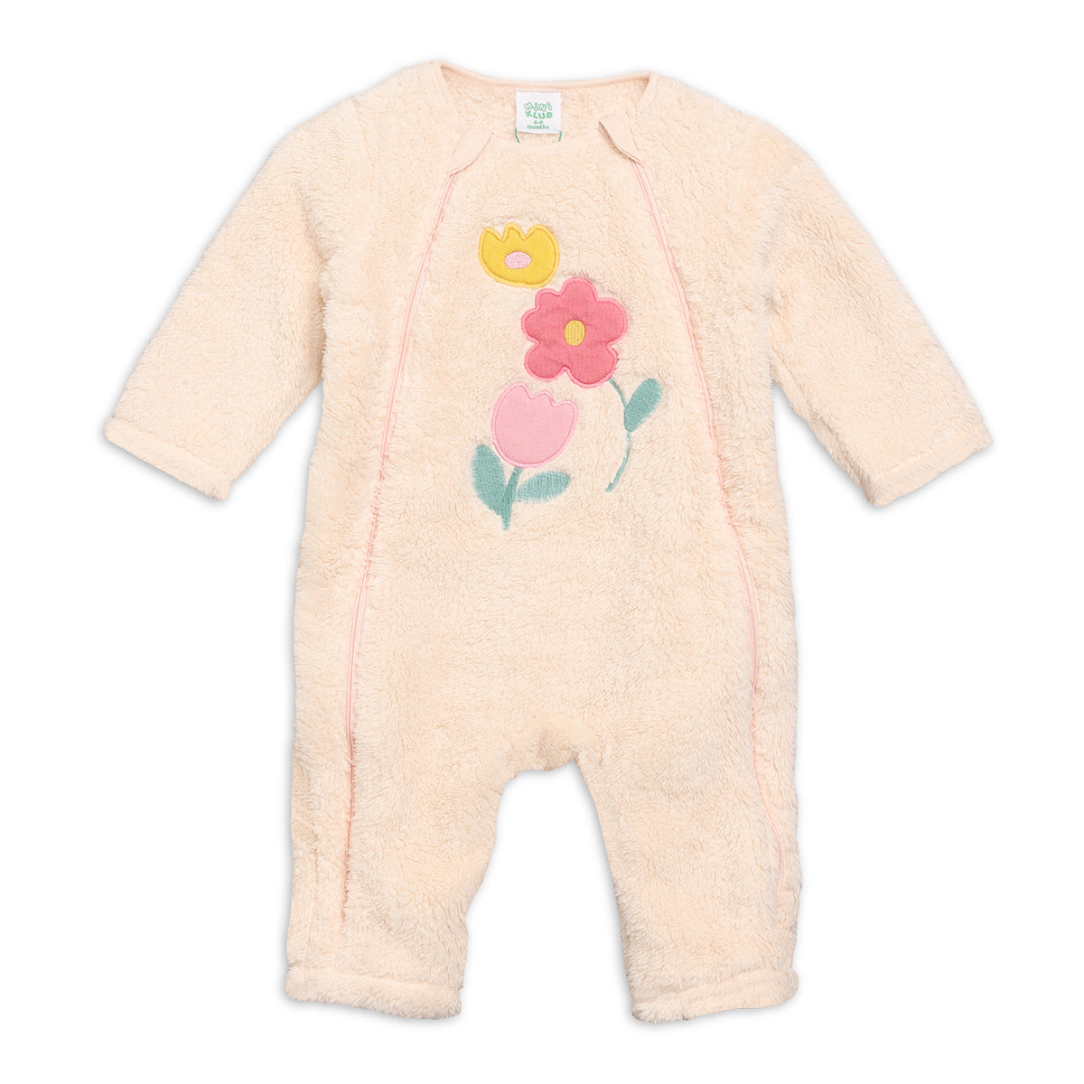 White Newborn Girls Round Neck Full Length Romper