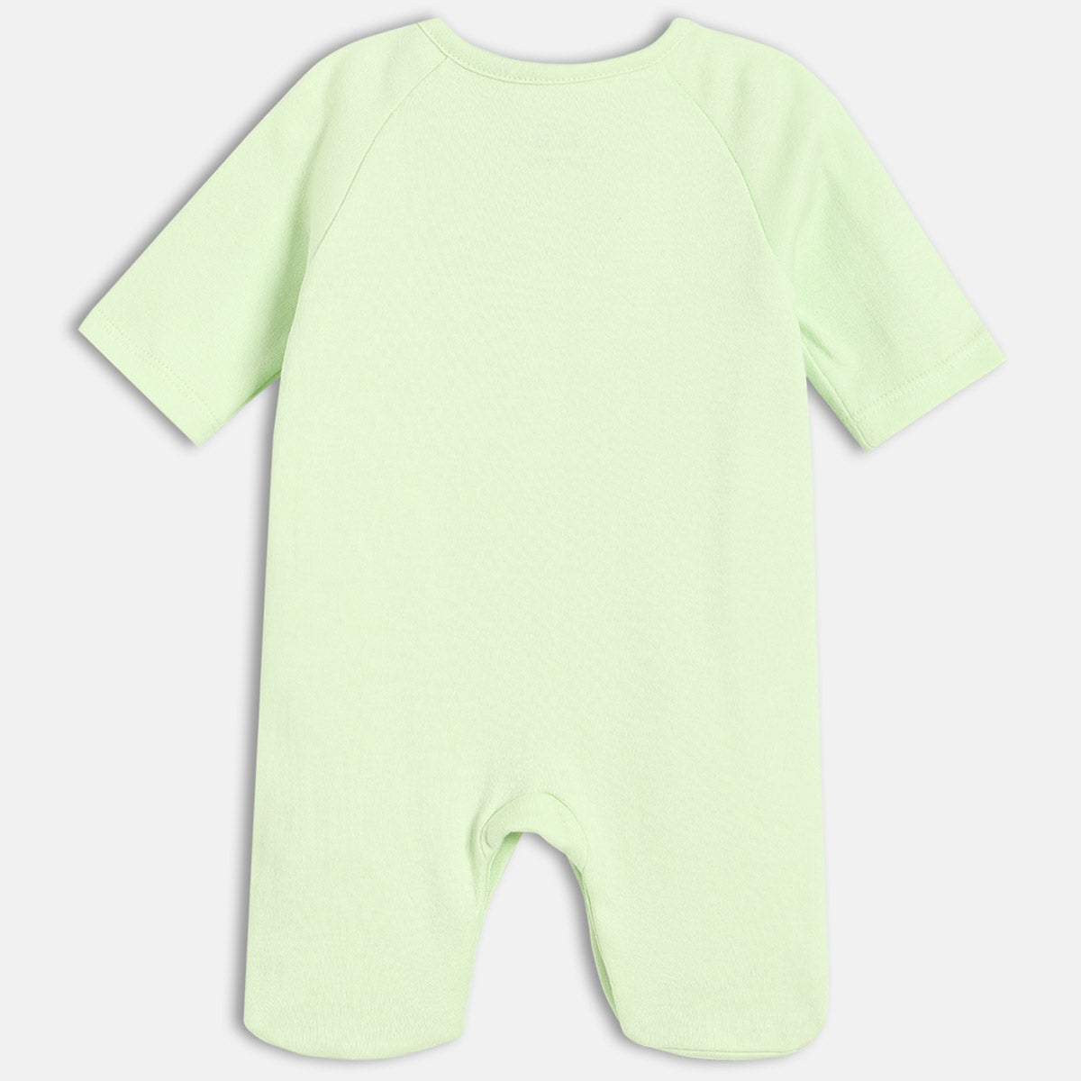 Girls Cotton Pack Of 2 Full Sleeves Typography & Hot Air Balloon Printed Sleepsuits - Green & Yellow