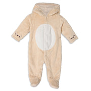 Unisex Cotton Full Sleeves Solid Sleepsuit - Peach
