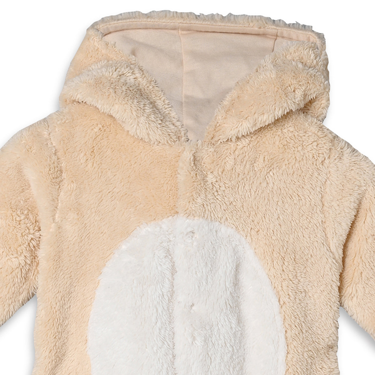 Unisex Cotton Full Sleeves Solid Sleepsuit - Peach