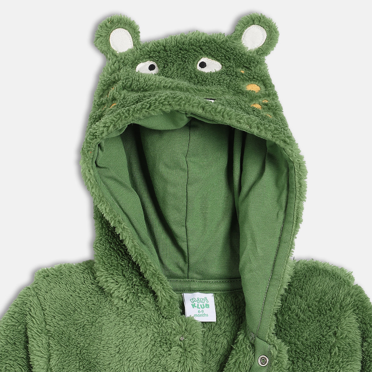 Unisex Cotton Full Sleeves Solid Sleepsuit - Green