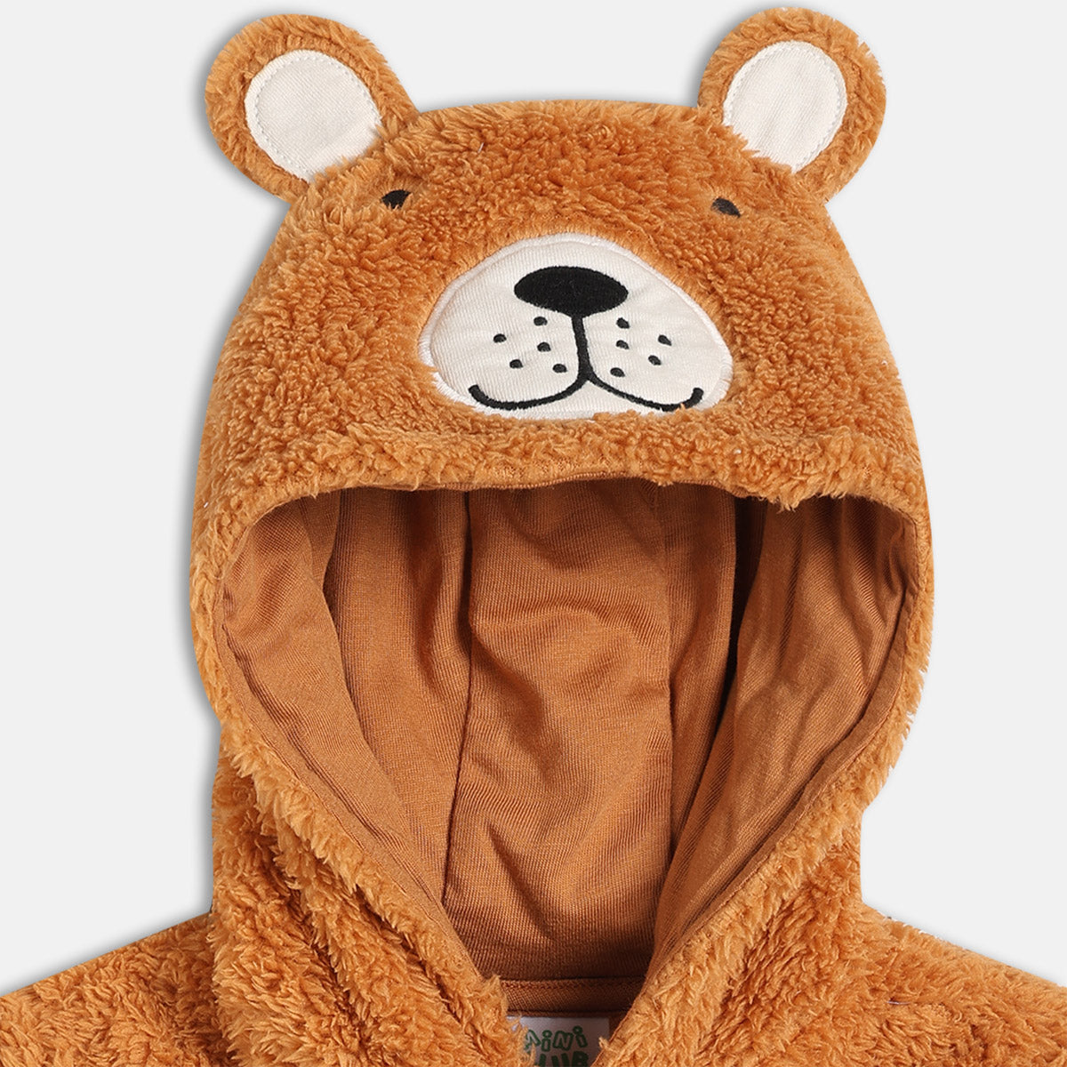 Unisex Cotton Full Sleeves Solid Sleepsuit - Brown