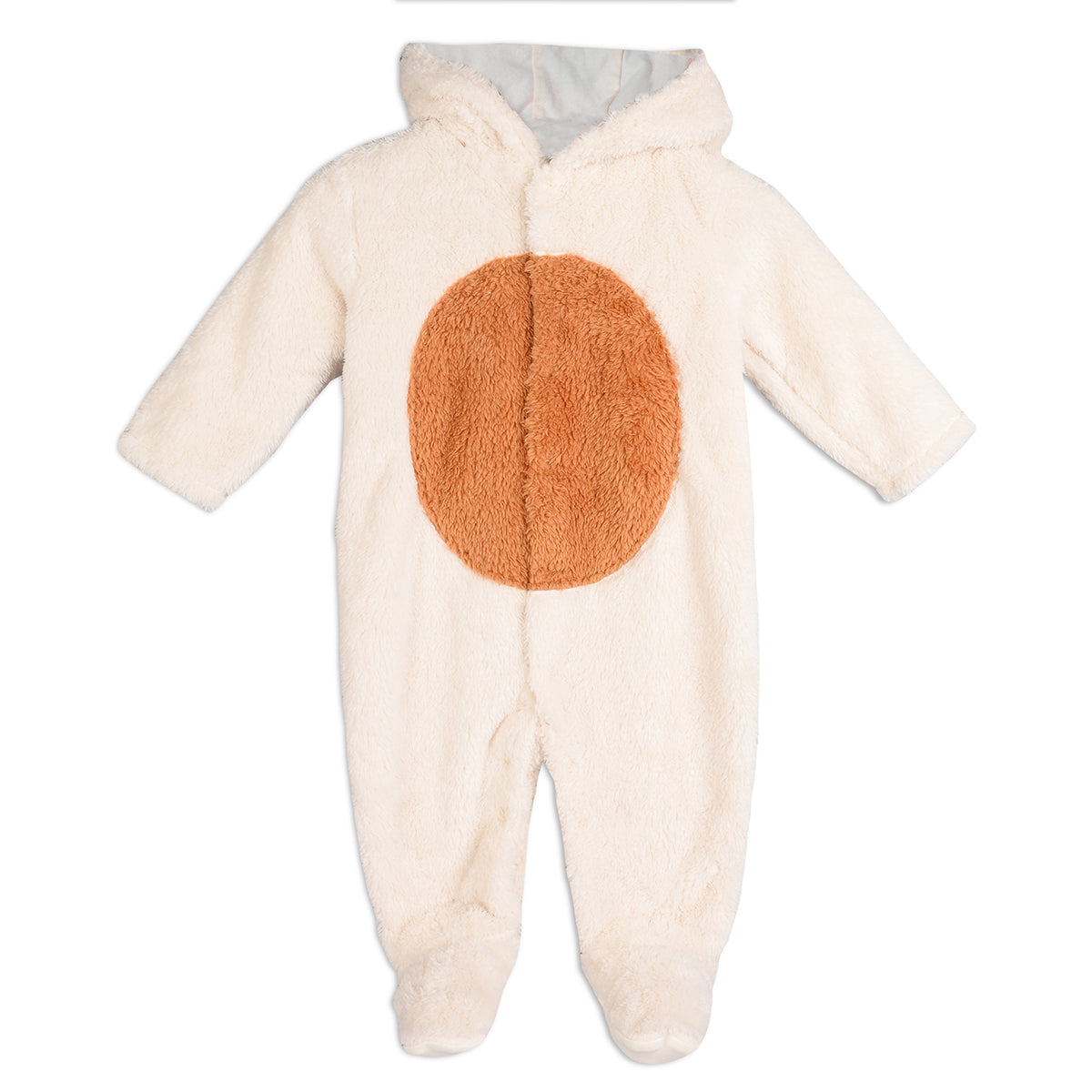 Unisex Cotton Full Sleeves Solid Sleepsuit - White