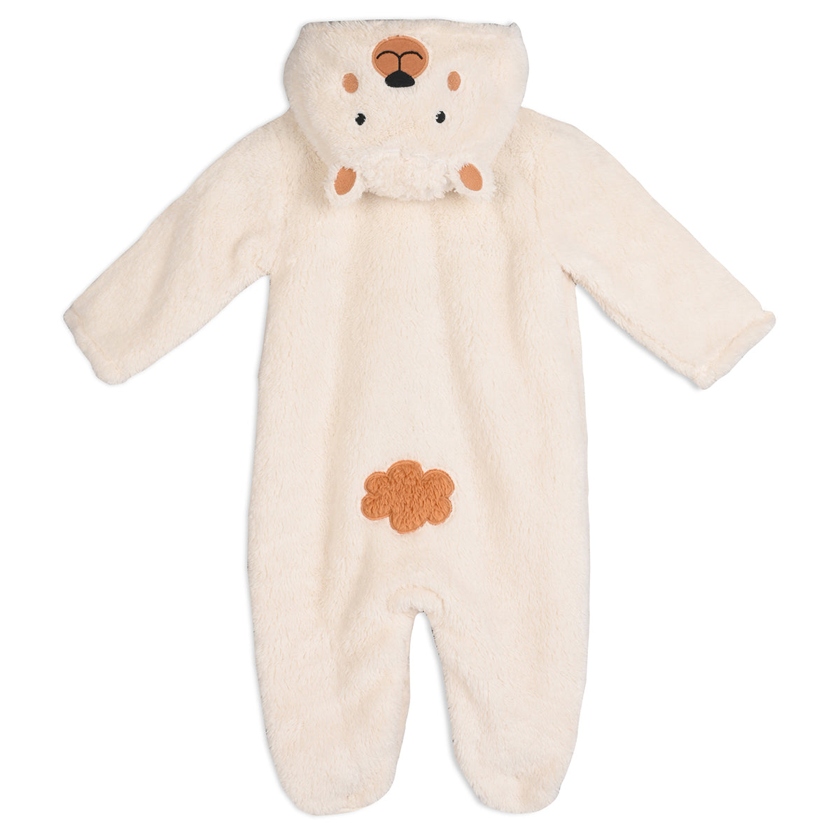 Unisex Cotton Full Sleeves Solid Sleepsuit - White