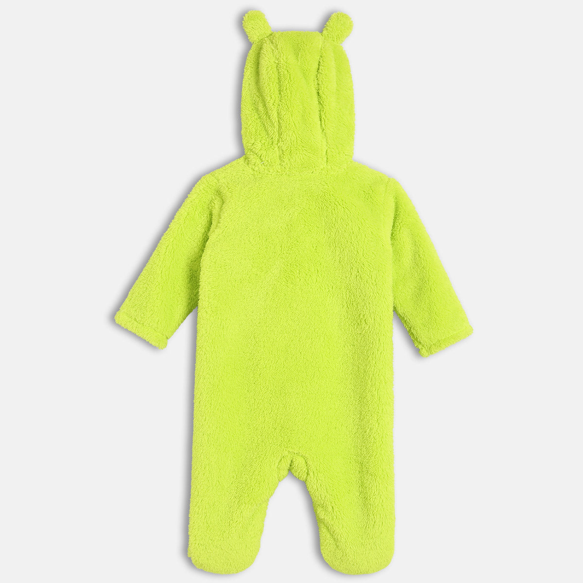 Unisex Cotton Full Sleeves Solid Sleepsuit - Lime Green