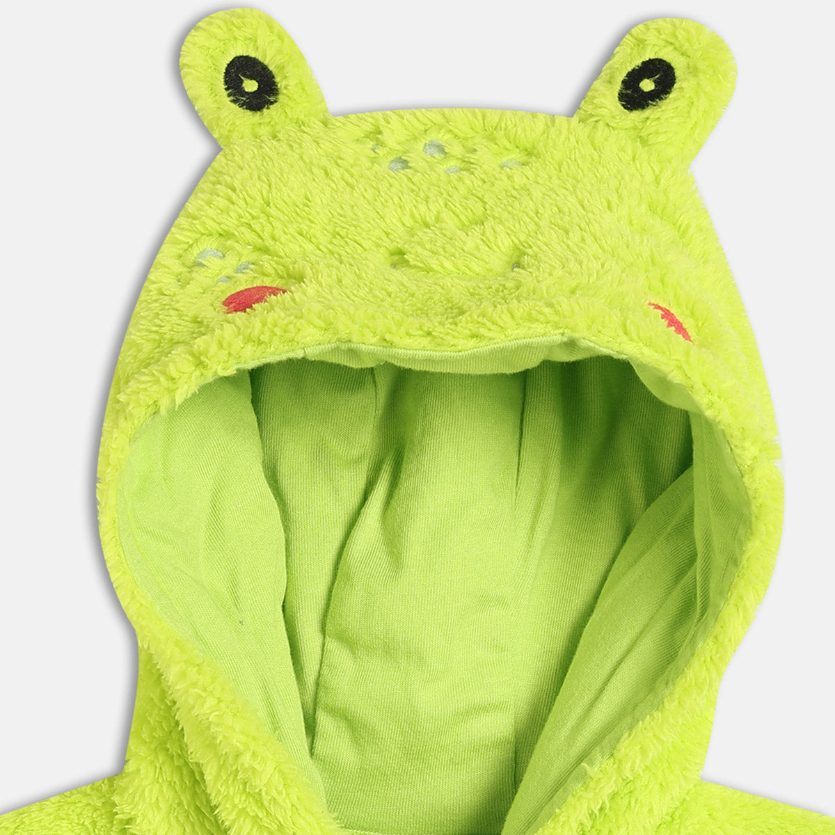 Unisex Cotton Full Sleeves Solid Sleepsuit - Lime Green