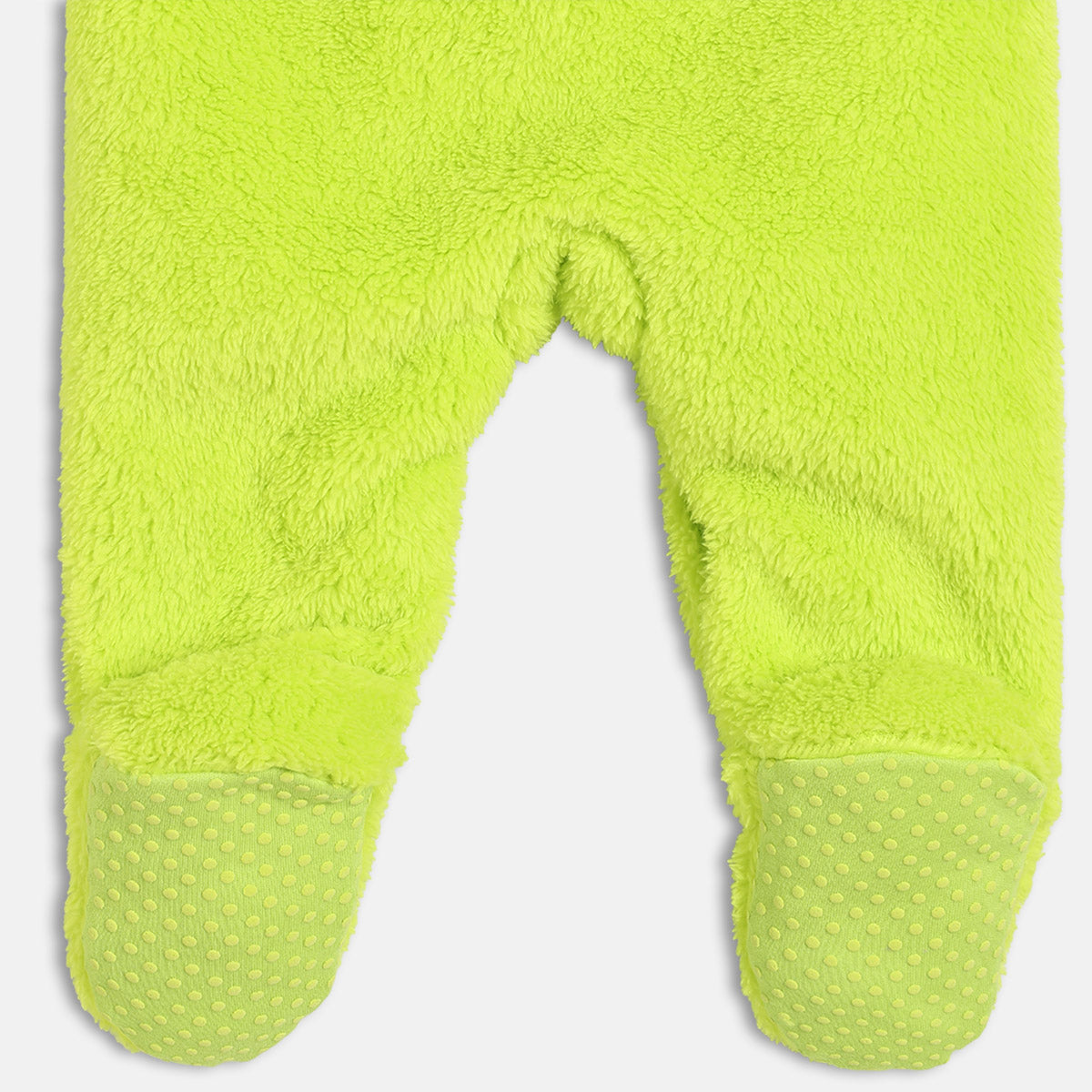 Unisex Cotton Full Sleeves Solid Sleepsuit - Lime Green