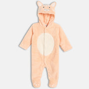 Unisex Cotton Full Sleeves Solid Sleepsuit - Pink