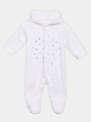 Unisex Cotton Full Sleeves Solid Sleepsuit - Black & White