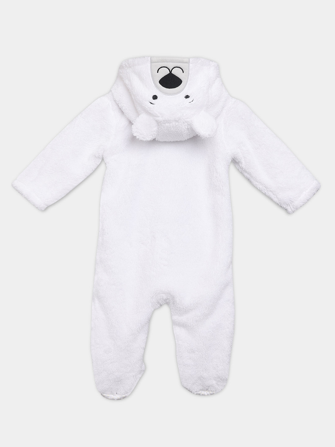 Unisex Cotton Full Sleeves Solid Sleepsuit - Black & White
