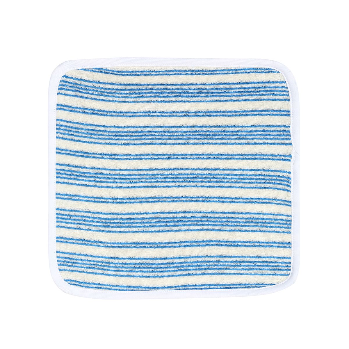 Baby Unisex Yellow and Blue Cotton Washcloths Pack of 4 Solid and Striped Bath Essentials
