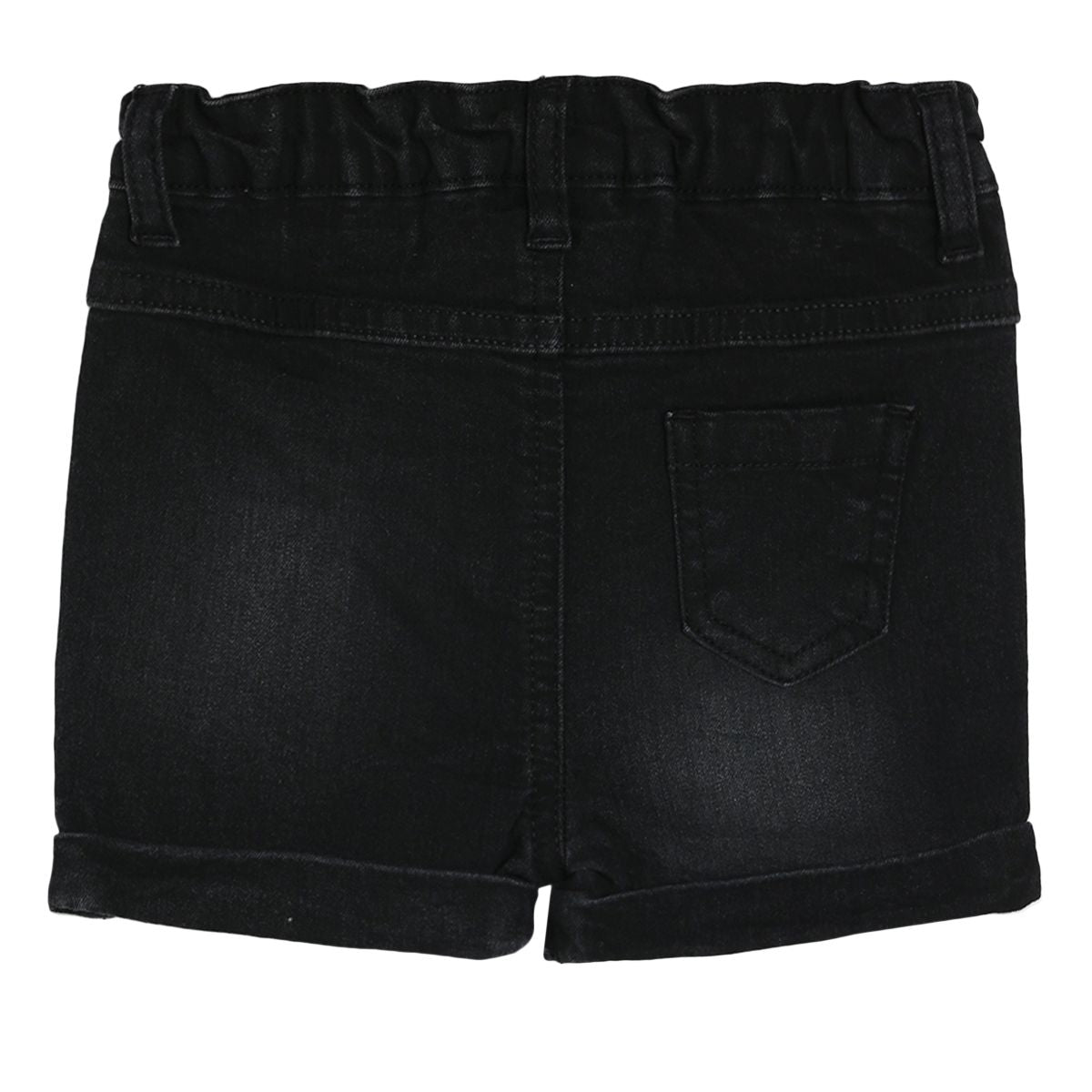 Boys Black Adjustable Elastic Knee Length Shorts