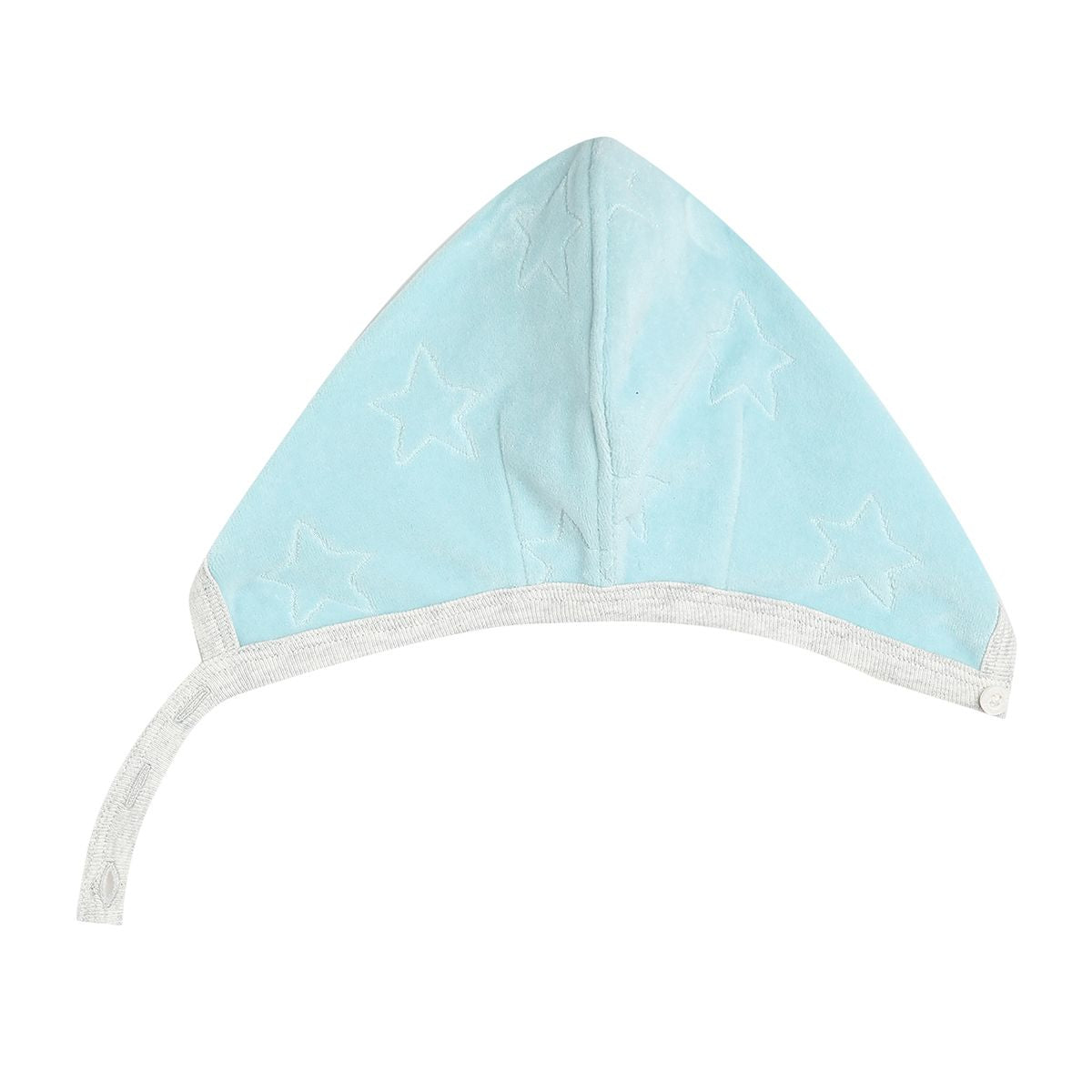 Baby Unisex Blue Cotton Star Embossed Tie-Up Cap Pack of 2 Soft and Comfortable Everyday Wear