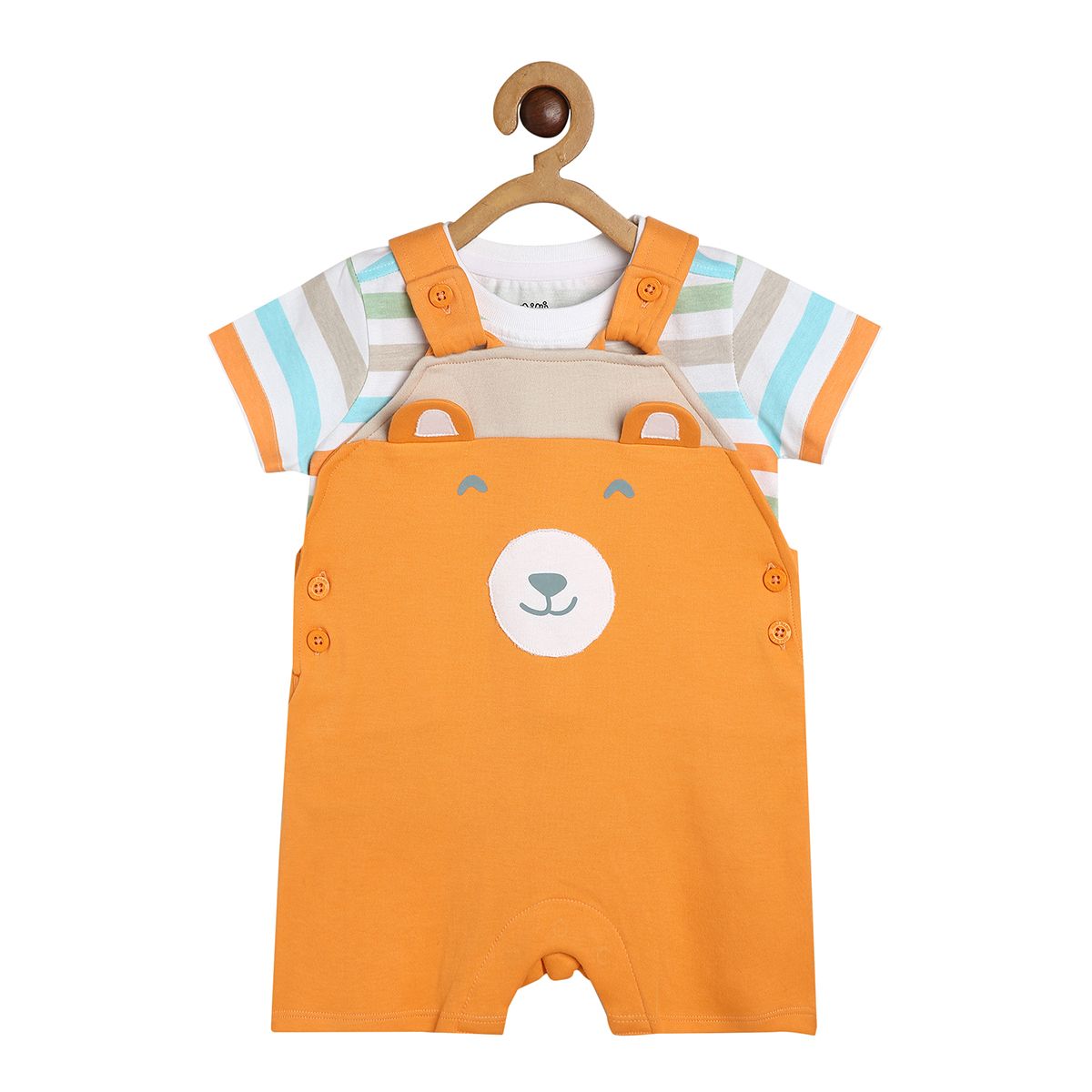Boys Multicolor Pack Of 2 Dungaree Set