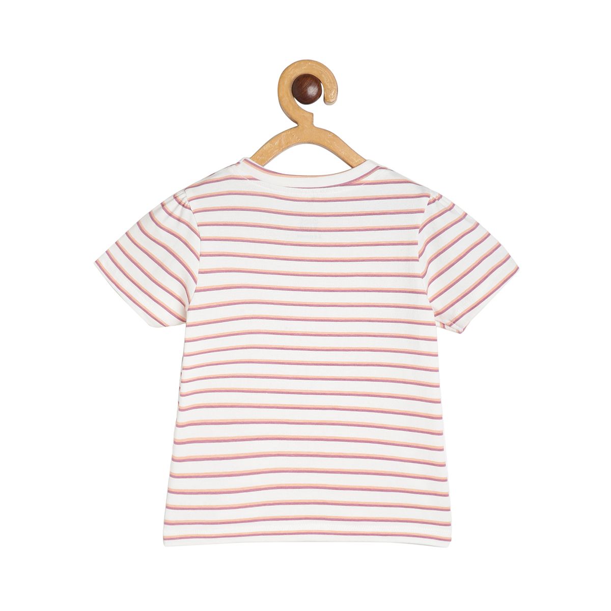 Baby Girls Striped Knit Top, Off White & Pink