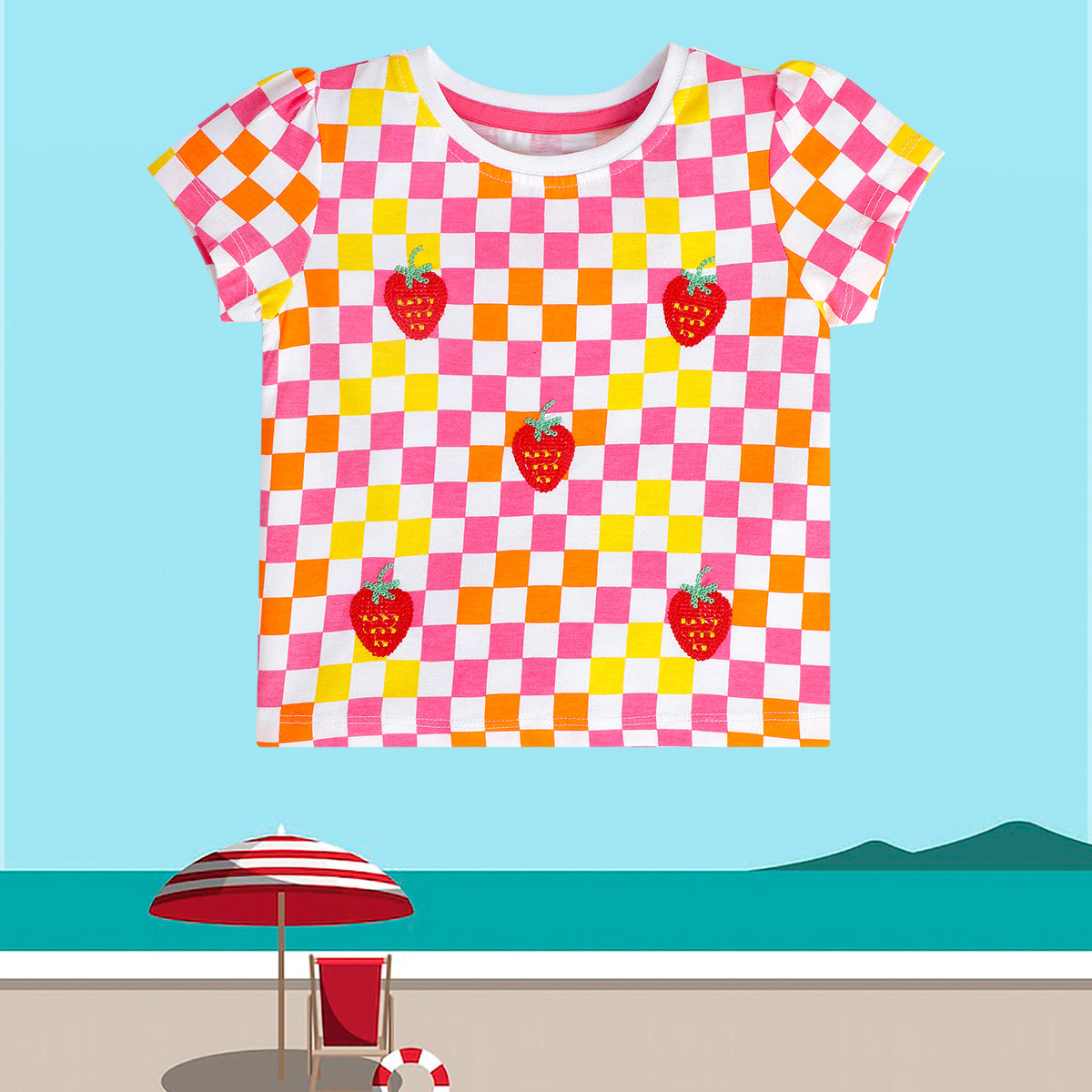 Girls Pink Short Sleeve Knit Top