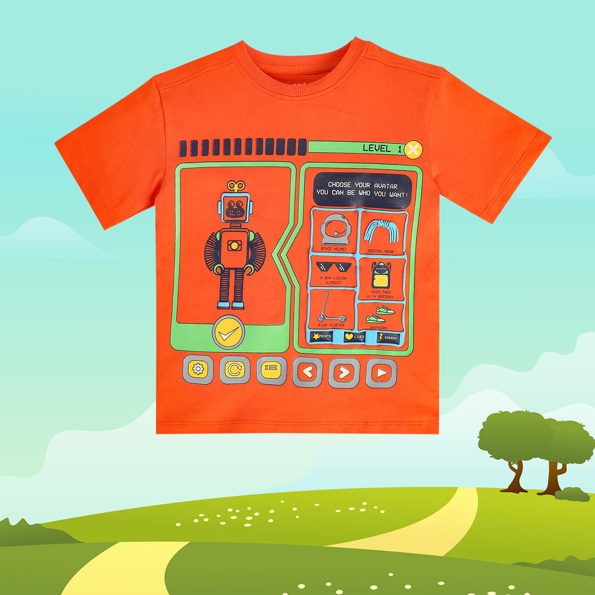 Boys Orange Pack Of 1 T-Shirt
