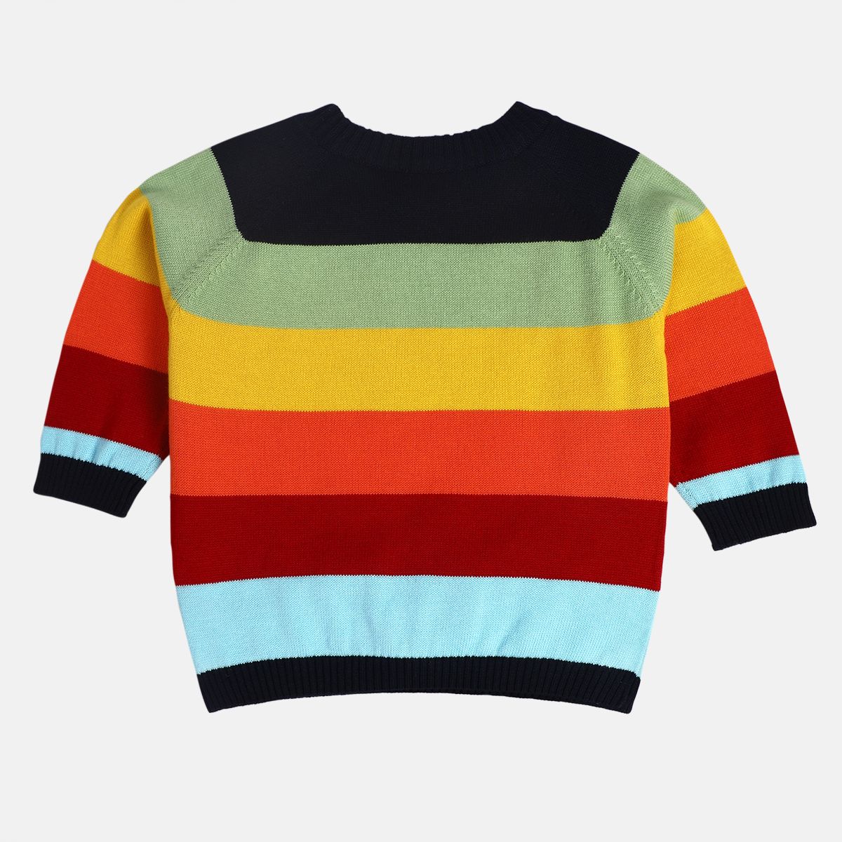 Boys Cotton Full Sleeves Self Design Sweatshirt - Blue & Red