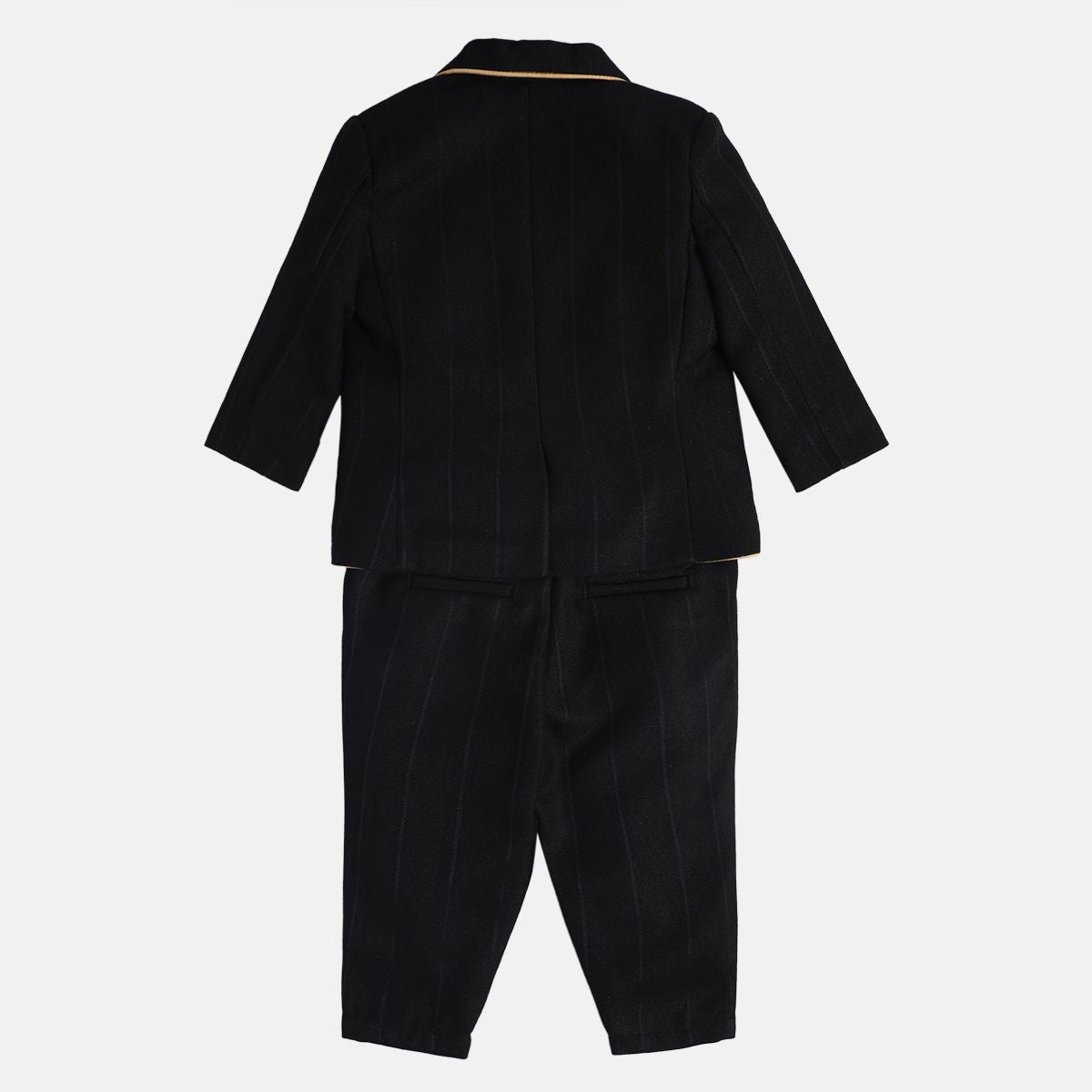 Boys Cotton Full Sleeves Solid Coordinate Set - Black