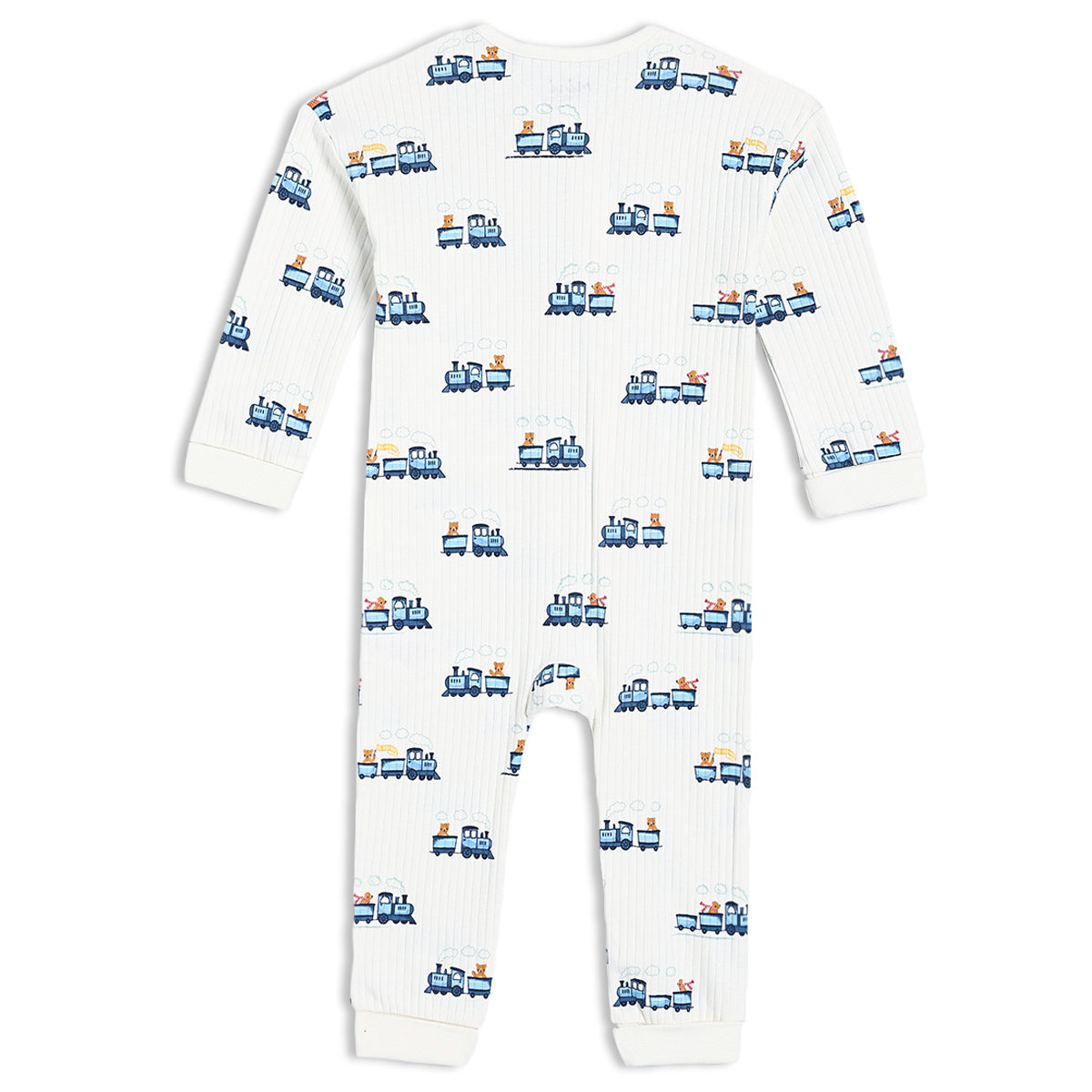 Boys White Boat Neck Cap Sleeve Romper
