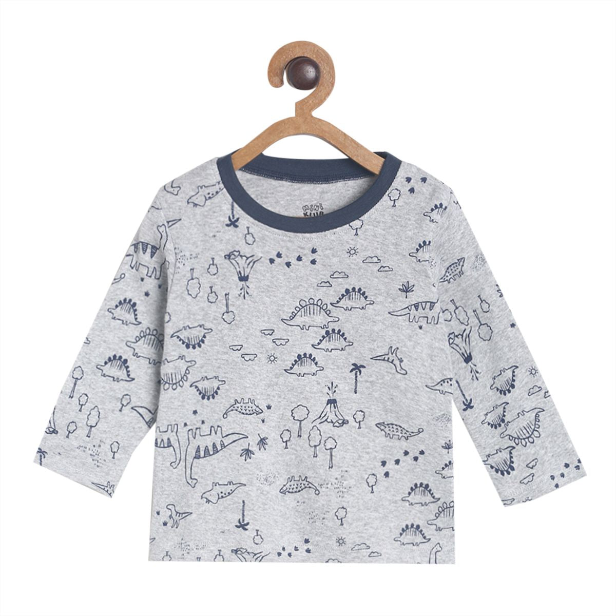 Pack of 2 t-shirt - light grey & blue for 0-3 Months