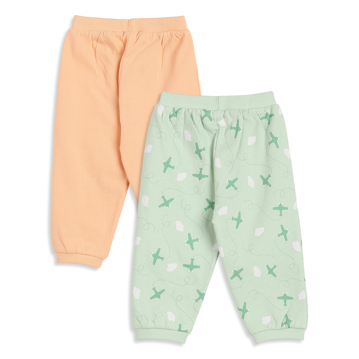 Baby Boys Mint and Peach Knit Bottoms Pack of 2 Regular Fit Casual Wear