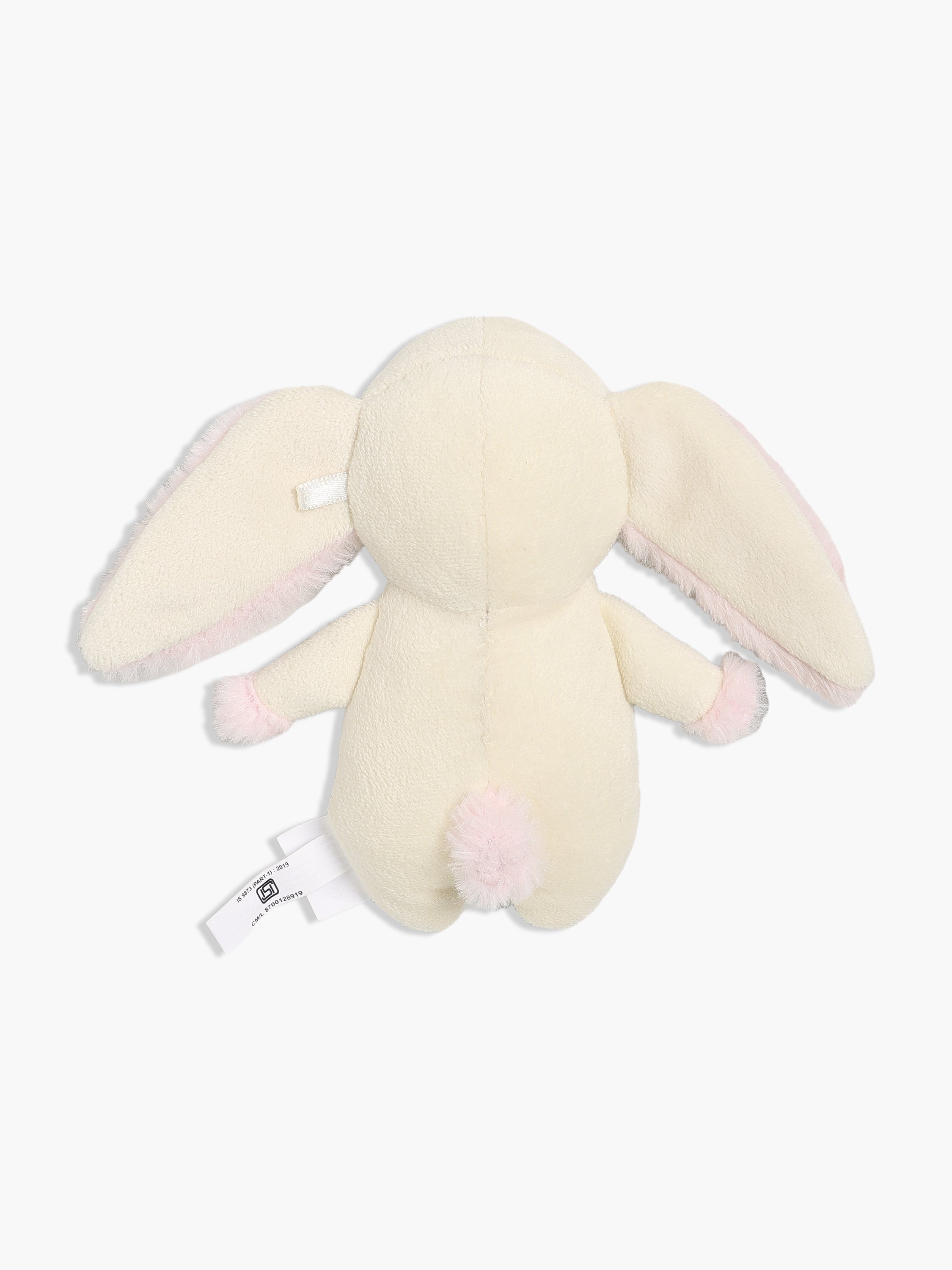 Baby Soft Bunny Plush Toy with Floppy Ears, Cream and Pink
