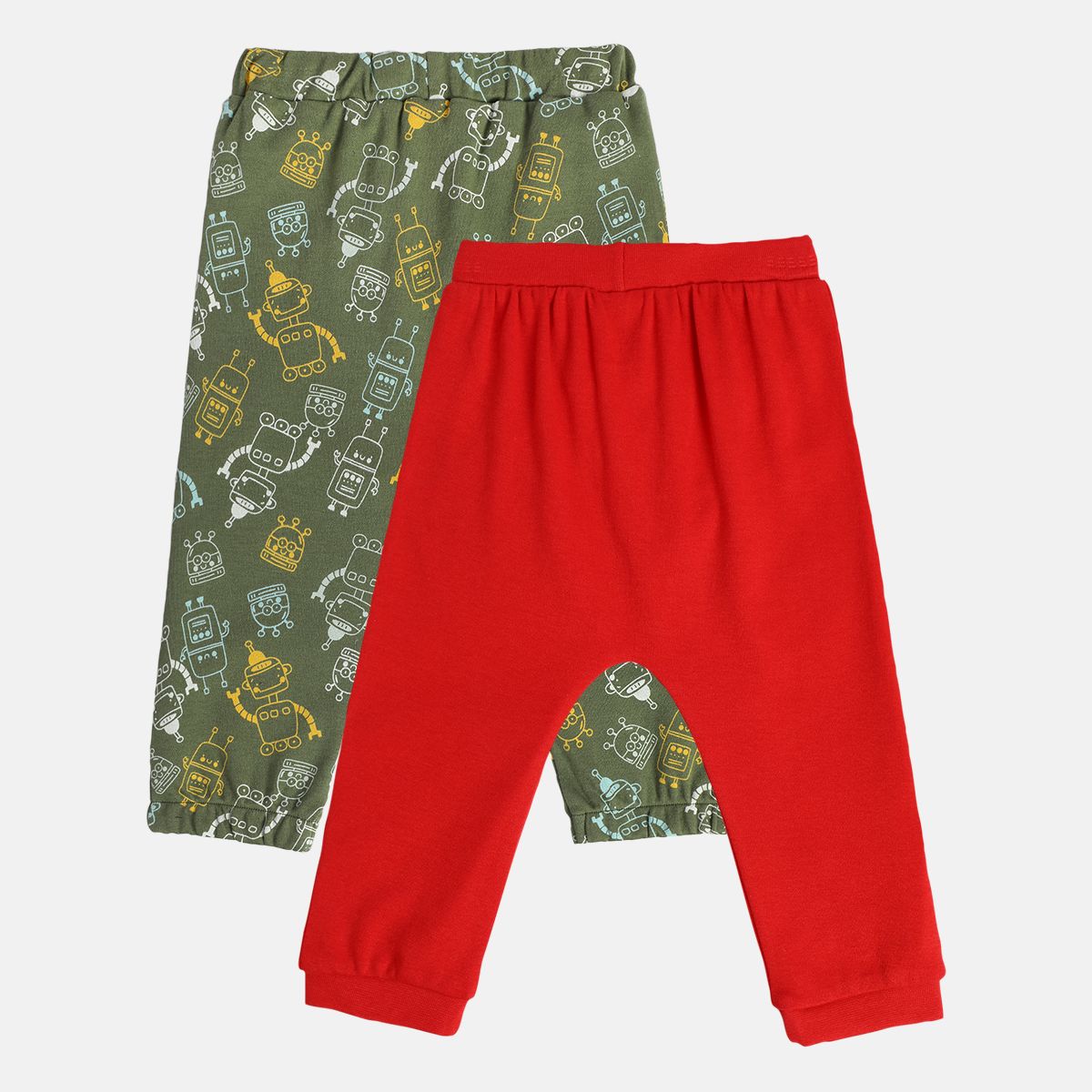Boys Olive Green / Red Allarround Elastic Full Length Knit Bottom
