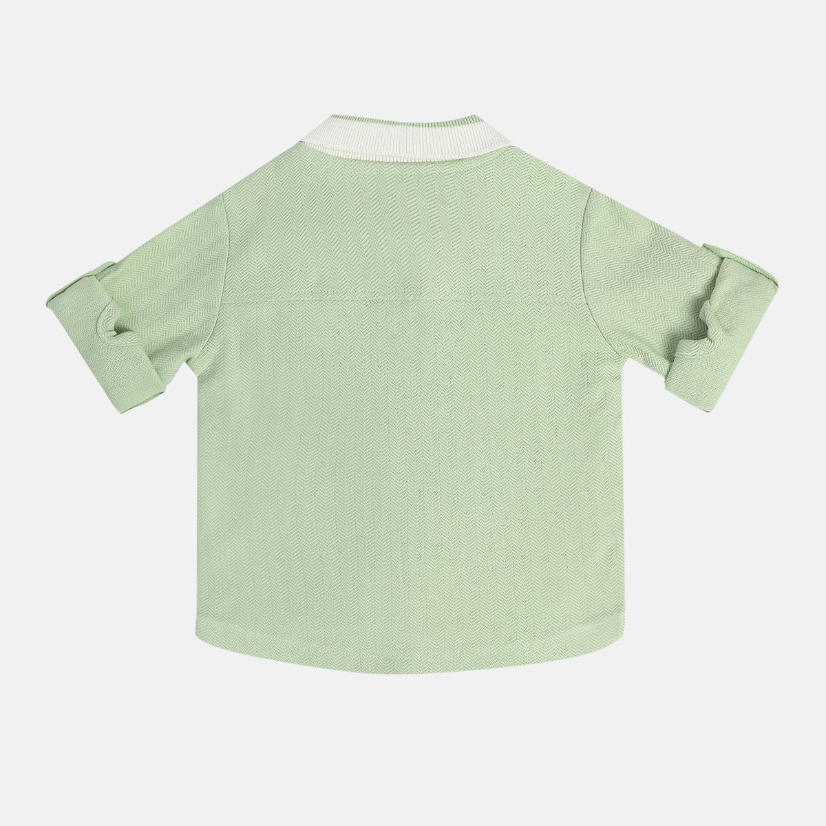 Boys Cotton Full Sleeves Solid Shirt - Olive