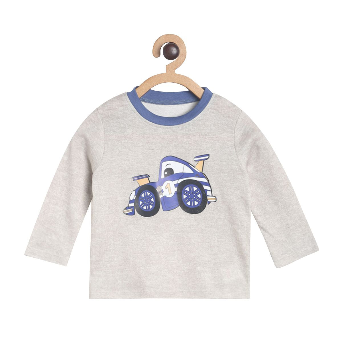Pack of 2 t-shirt - light grey & blue for 0-3 Months