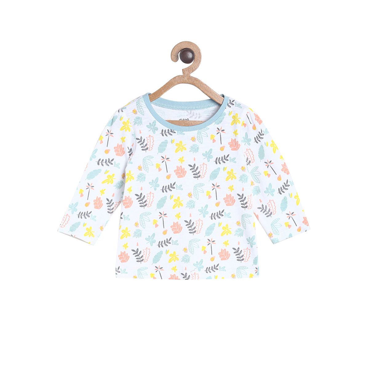 Pack of 2 top and bottom set - white & sky blue for 0-3 Months