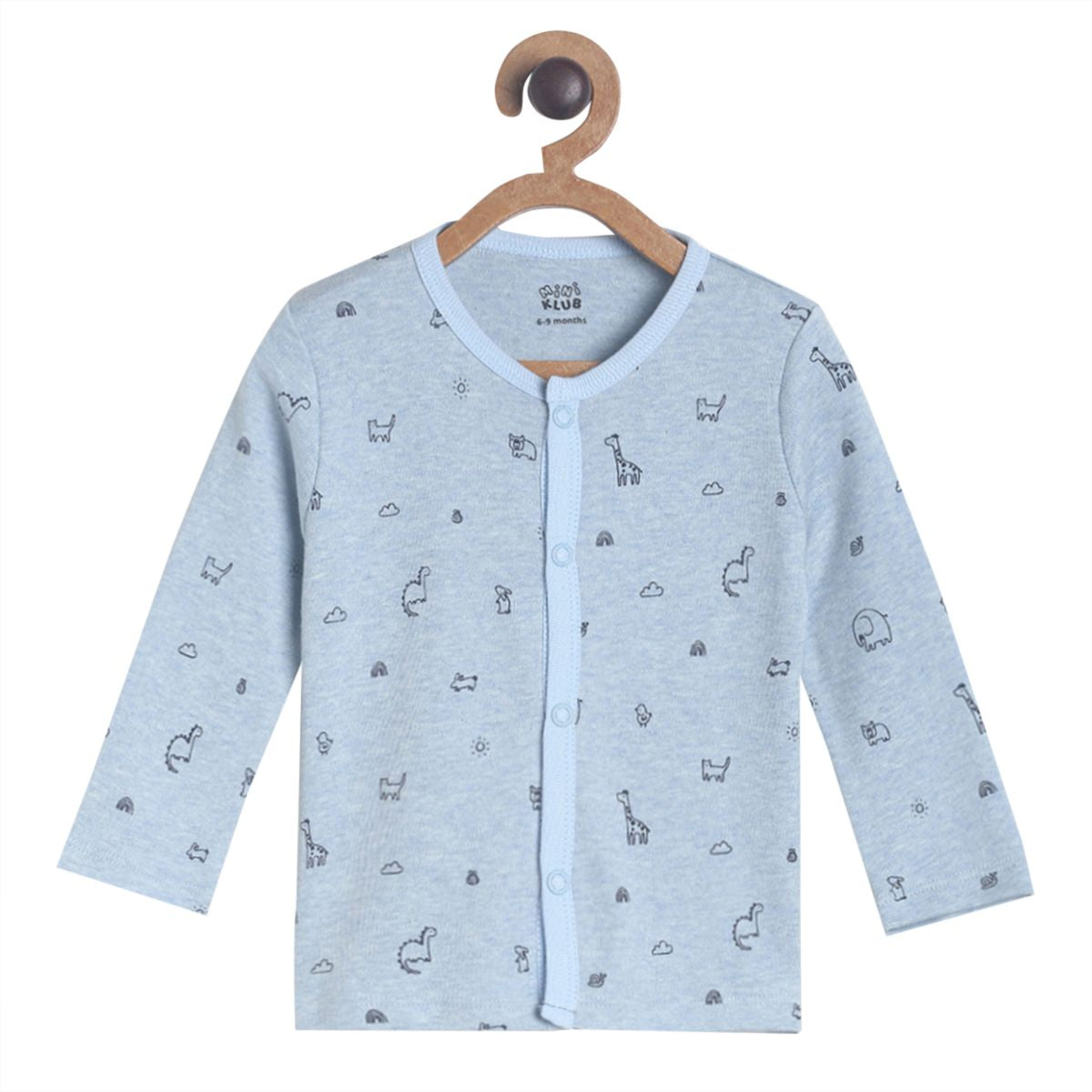Pack of 3 front open vest - light blue for 0-3 Months