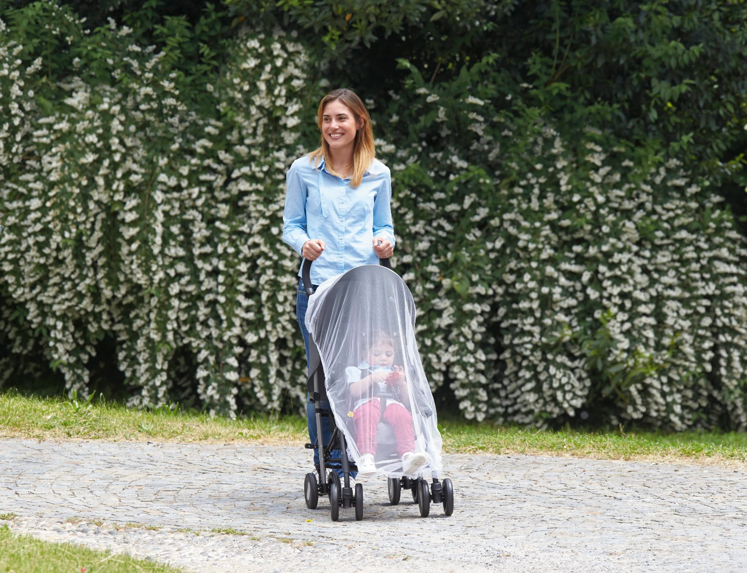 Baby Unisex Solid Stroller Mosquito Net, White