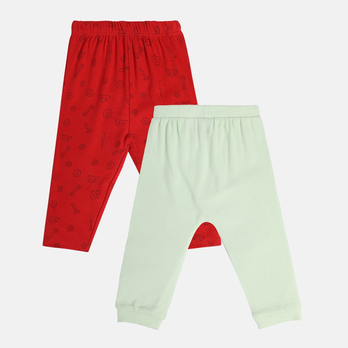 Boys Red / Mint Green Allarround Elastic Full Length Knit Bottom