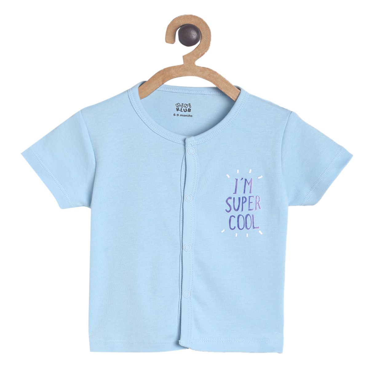 Pack of 3 front open vest - sky blue for 12-18 Months