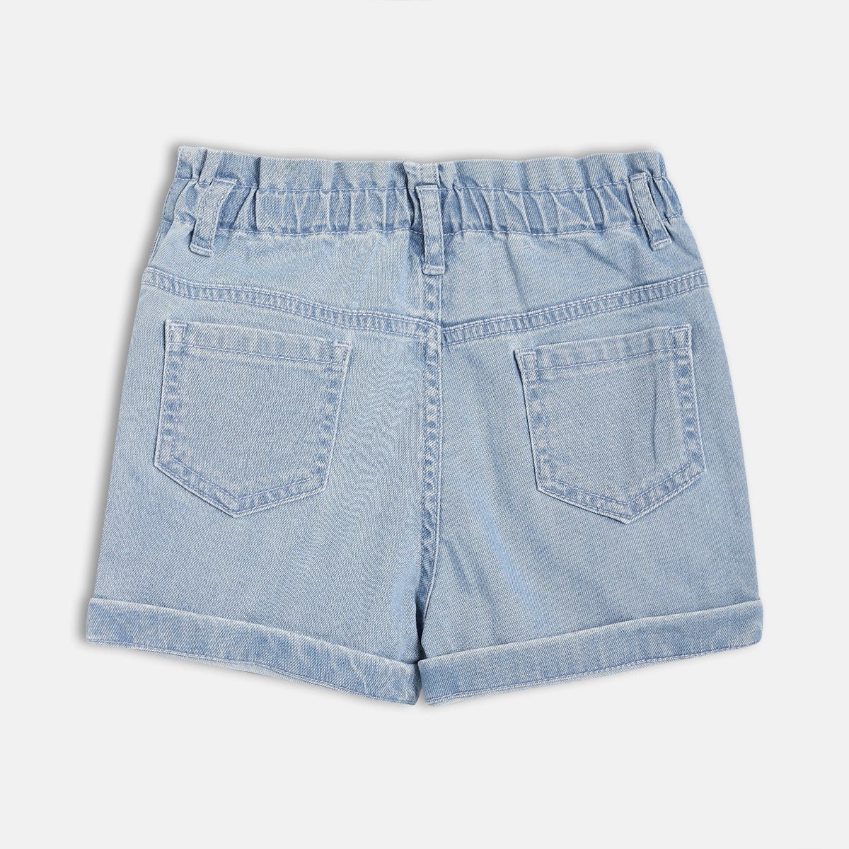 Girls Light Blue Thigh Length Shorts