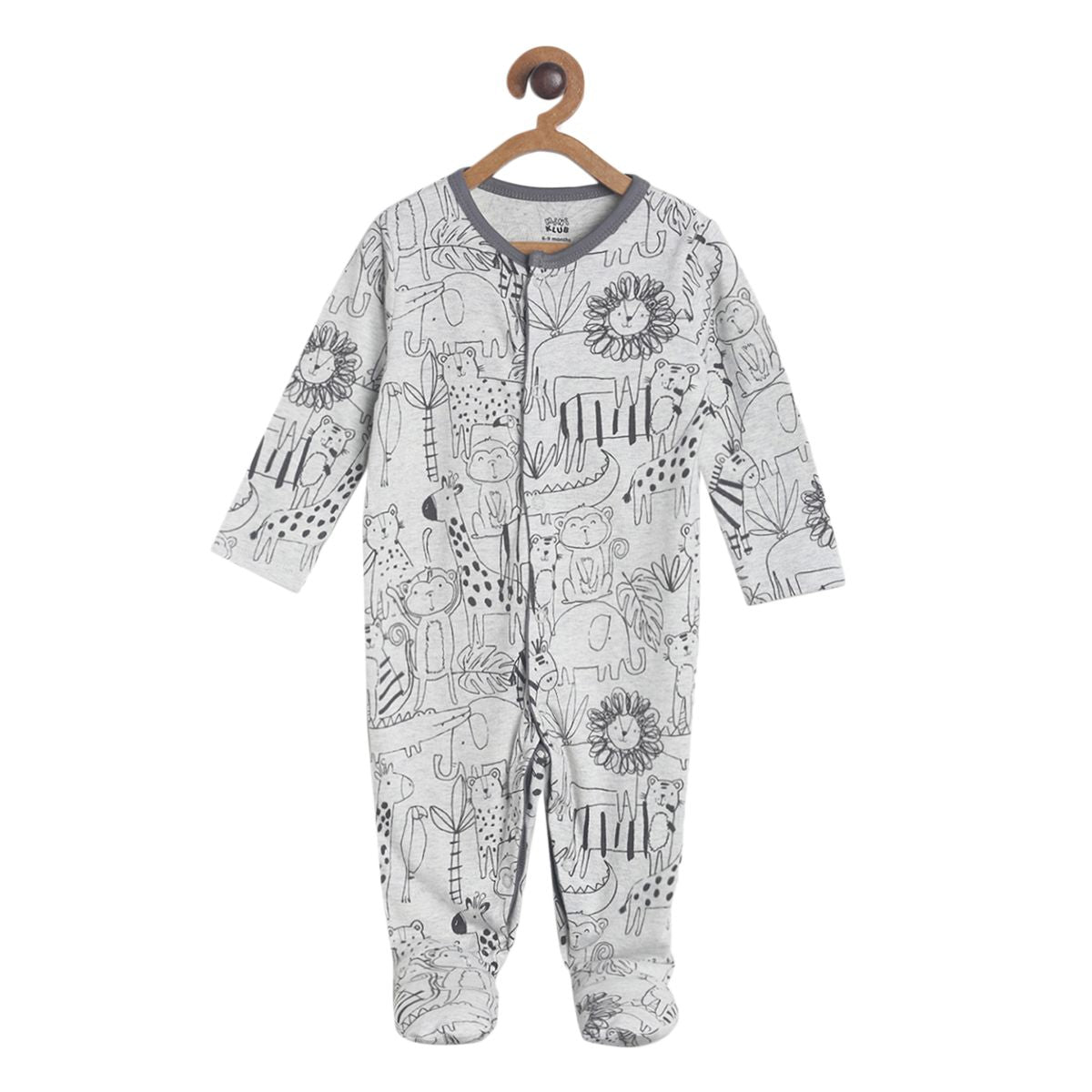 Pack of 2 sleepsuit - white & greyish blue for New Born