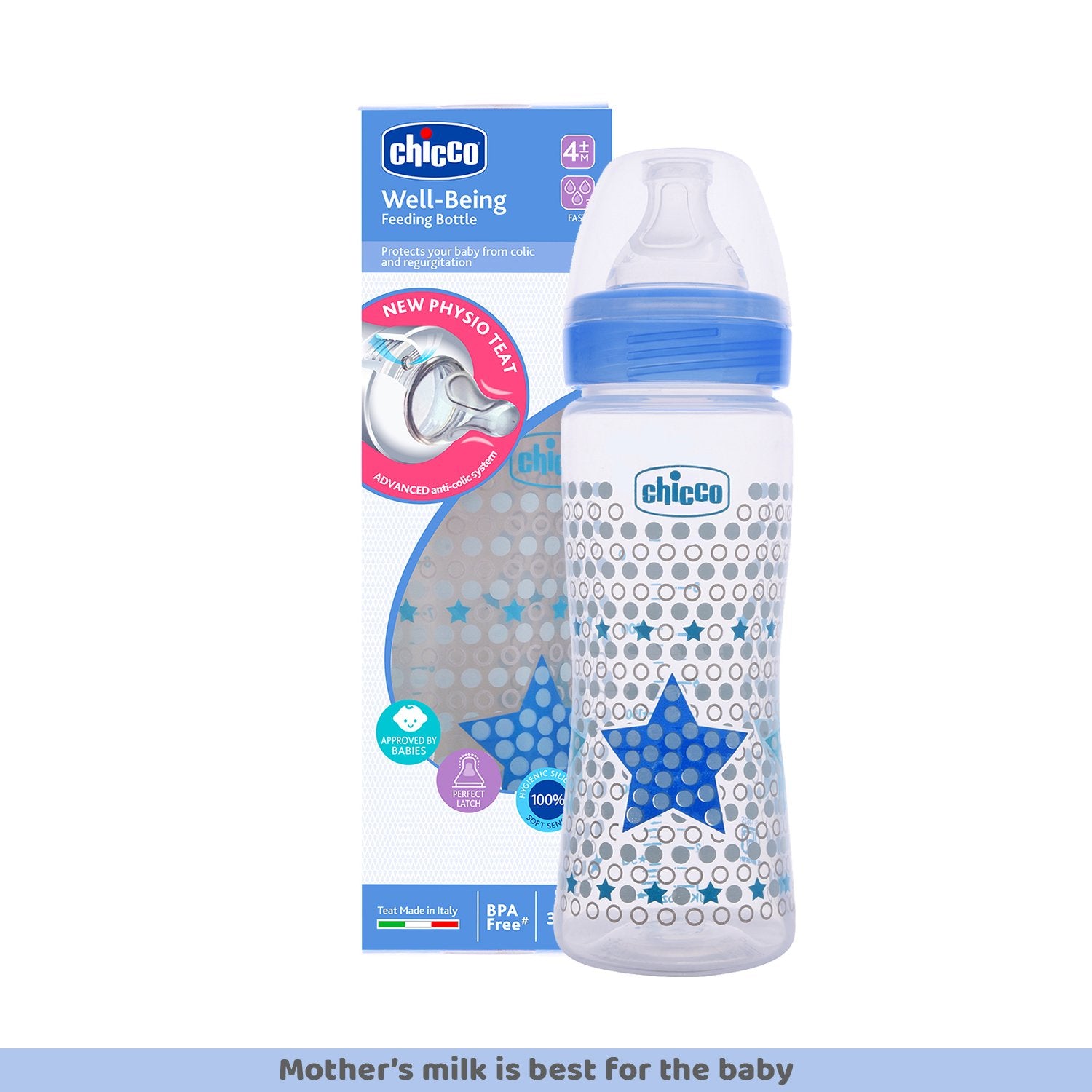 WellBeing Feeding Bottle (330ml Fast) (Blue)
