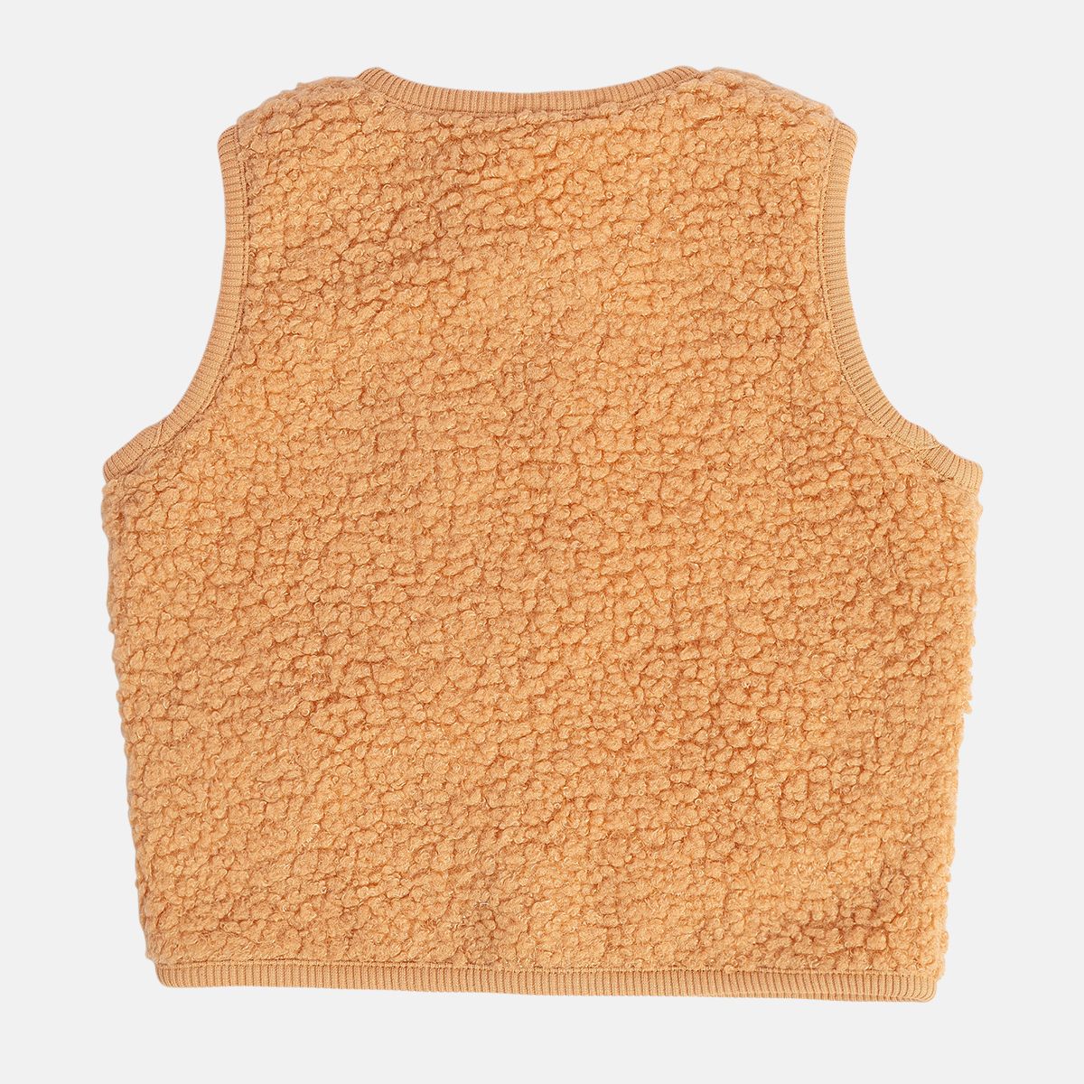 Boys Orange Round Neck Sleeveless Gilet