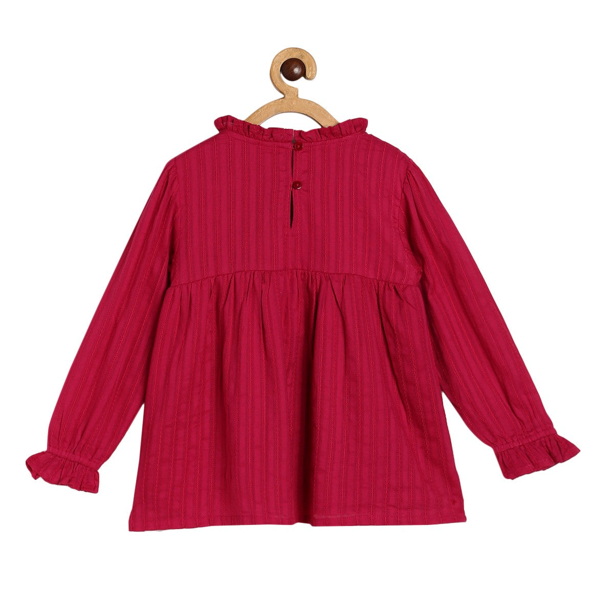 Girls Maroon Pack Of 1 Woven Top