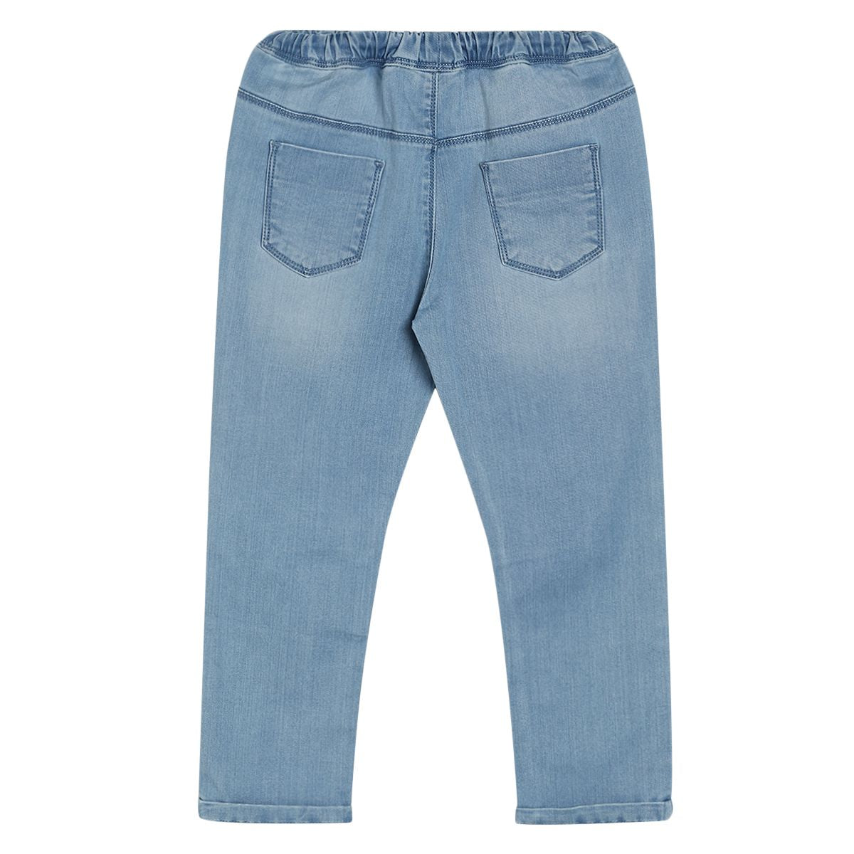 Boys Light Blue Elasticated Full Length Denim Pant