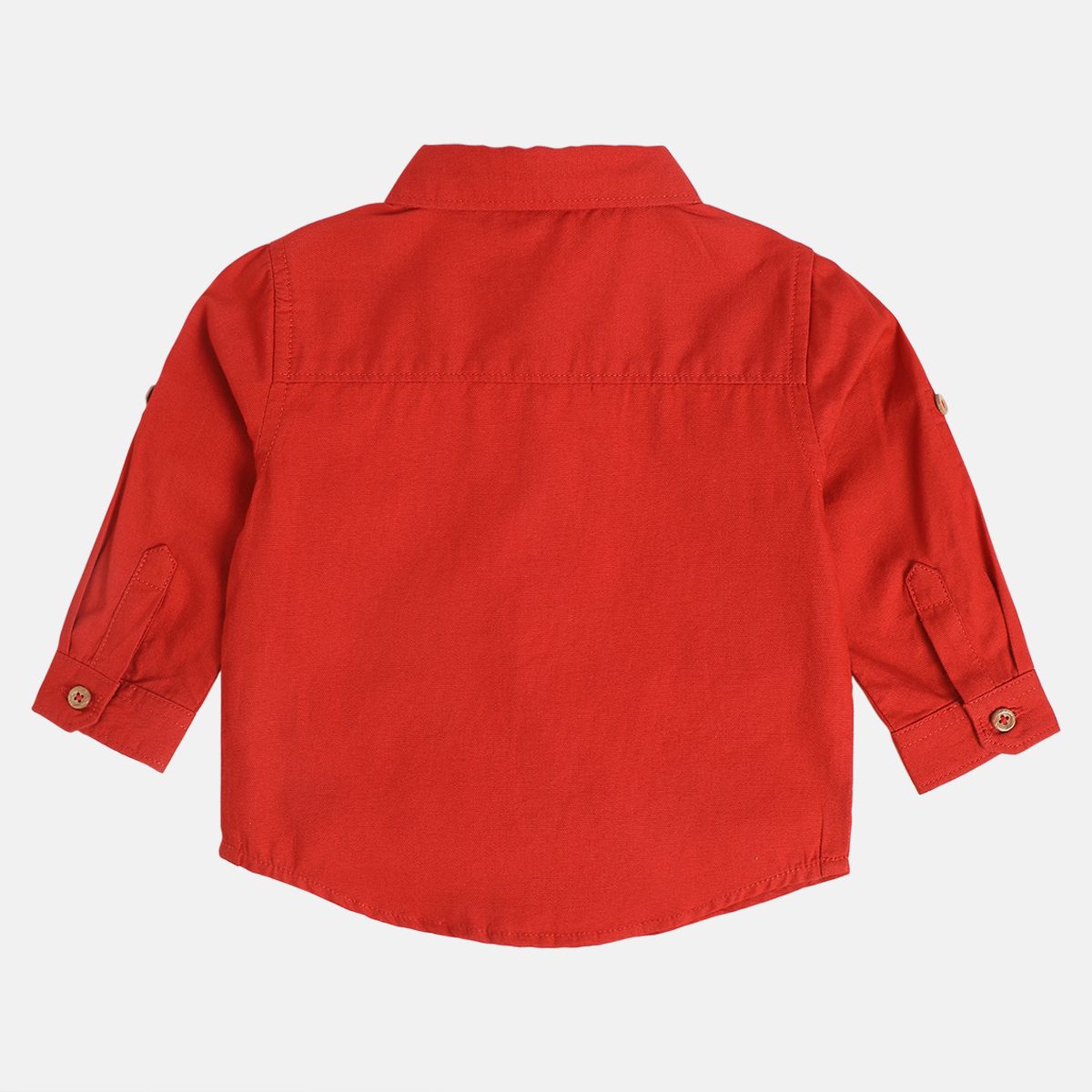 Boys Cotton Full Sleeves Solid Shirt - Red