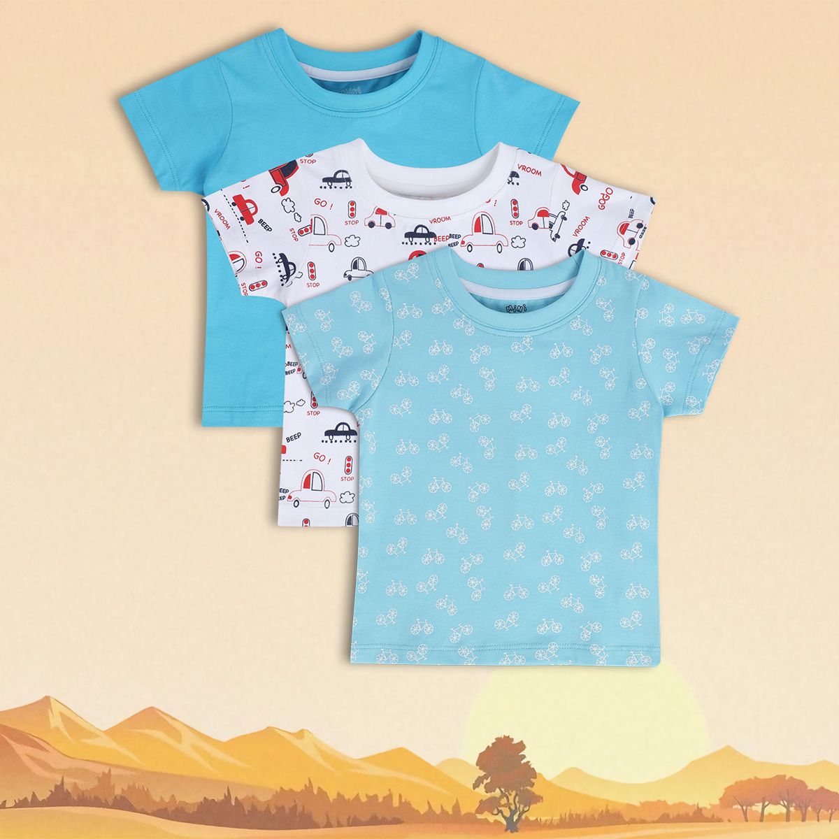 Boys Multicolor Pack Of 3 T-Shirt